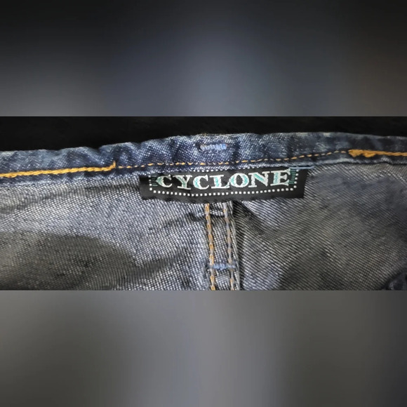 Cyclone - Womens Dark Wash Jeans, Cutouts and no pockets, Size 34 - Picture 3 of 5